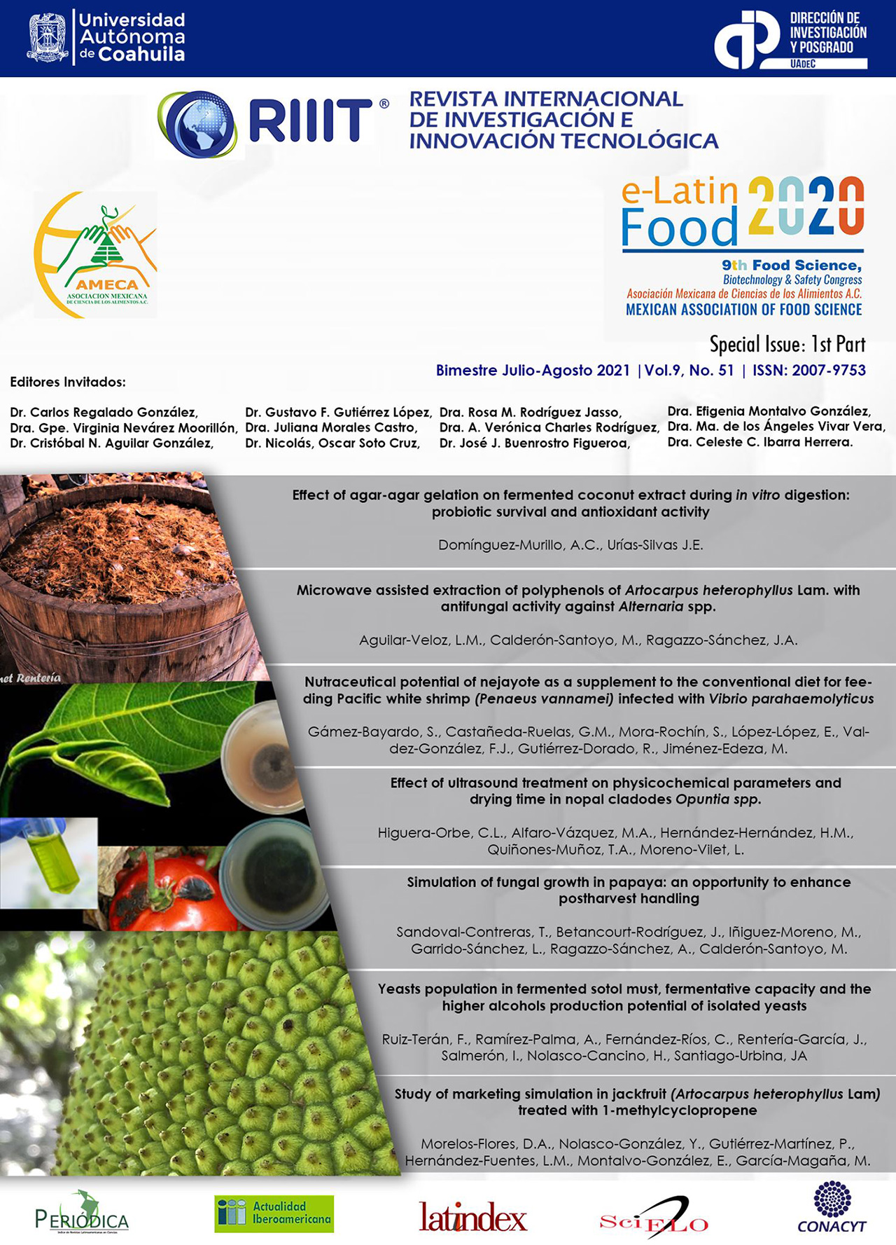 RIIIT / e-Latin Food 2020. Special Issue: 1st Part Vol. 9, No. 51 - AMECA, AC