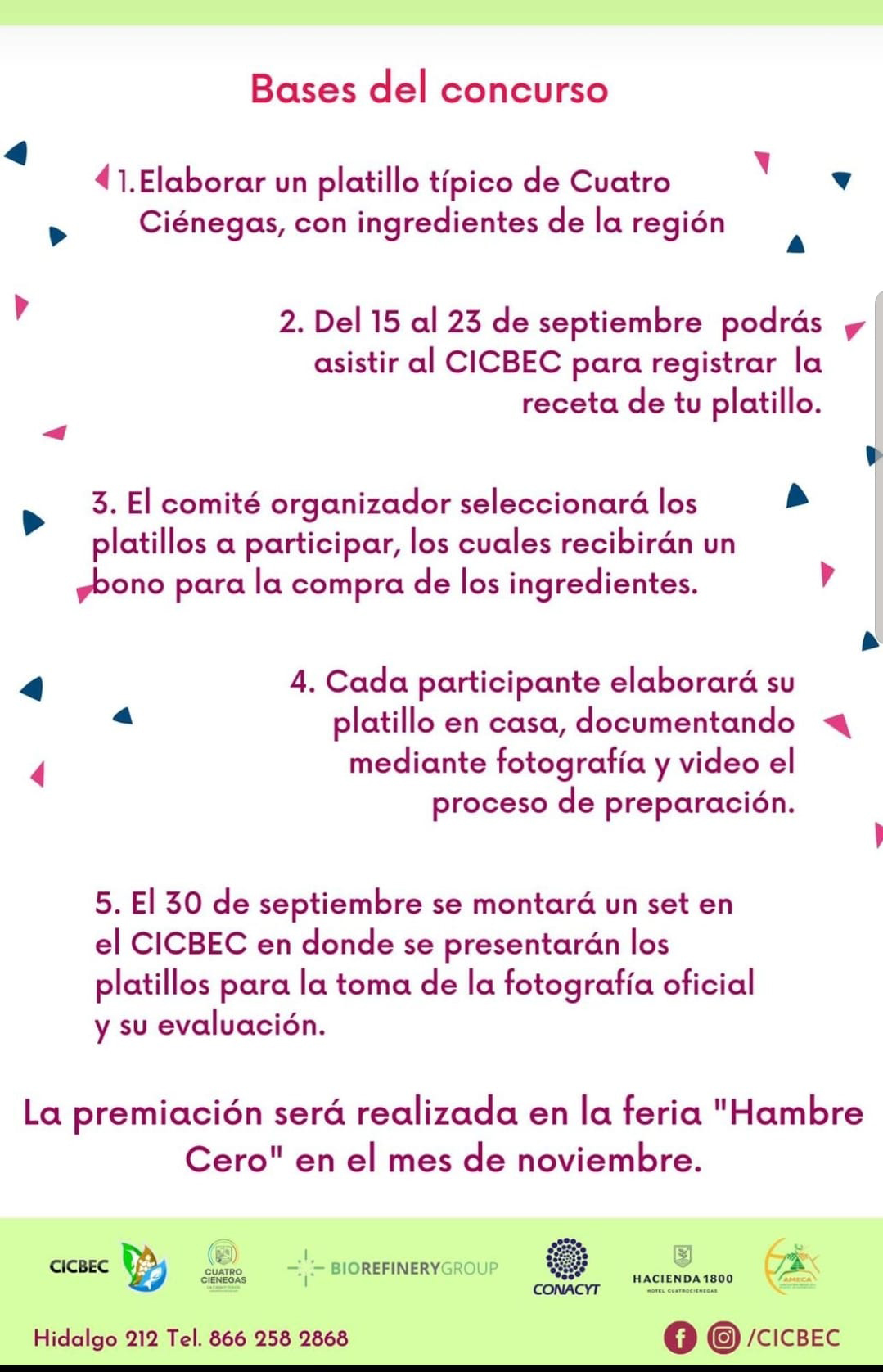 Bases Concurso Gastronómico en Cuatro Ciénagas Coahuila - AMECA, AC