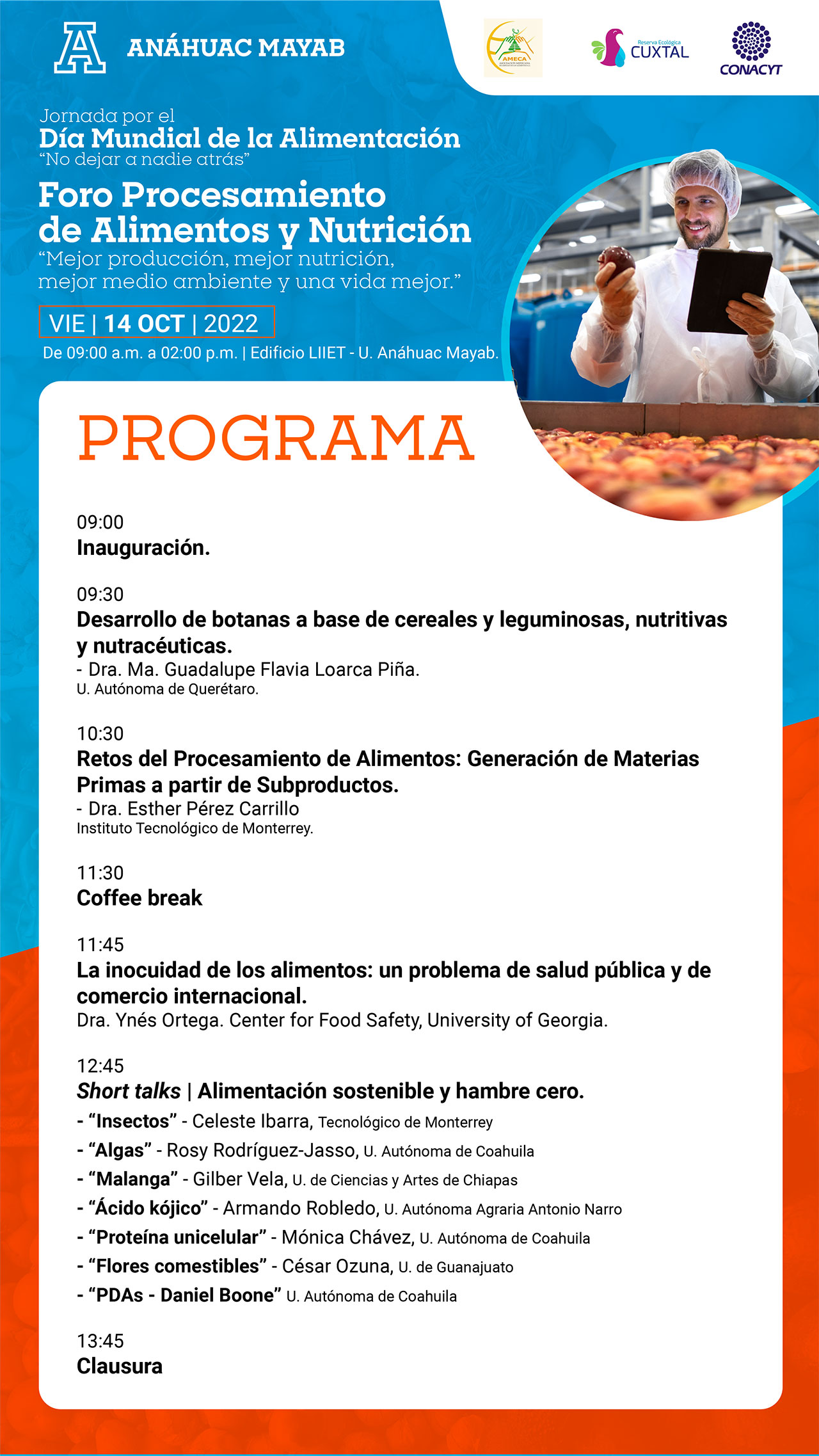 Programa / Foro: Procesamiento de alimentos y nutrición - AMECA, AC