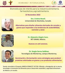 Seminario Internacional. Biomoléculas de interés para la industria alimentaria, farmacéutica y agroalimentaria - AMECA, AC